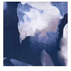 Giardini Wallcoverings Carta da parati in satin blu con fiori in marmo> Carte Da Parati