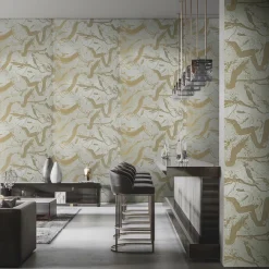 Giardini Wallcoverings Carta da parati Jazz Glam in velluto metallico oro> Carte Da Parati