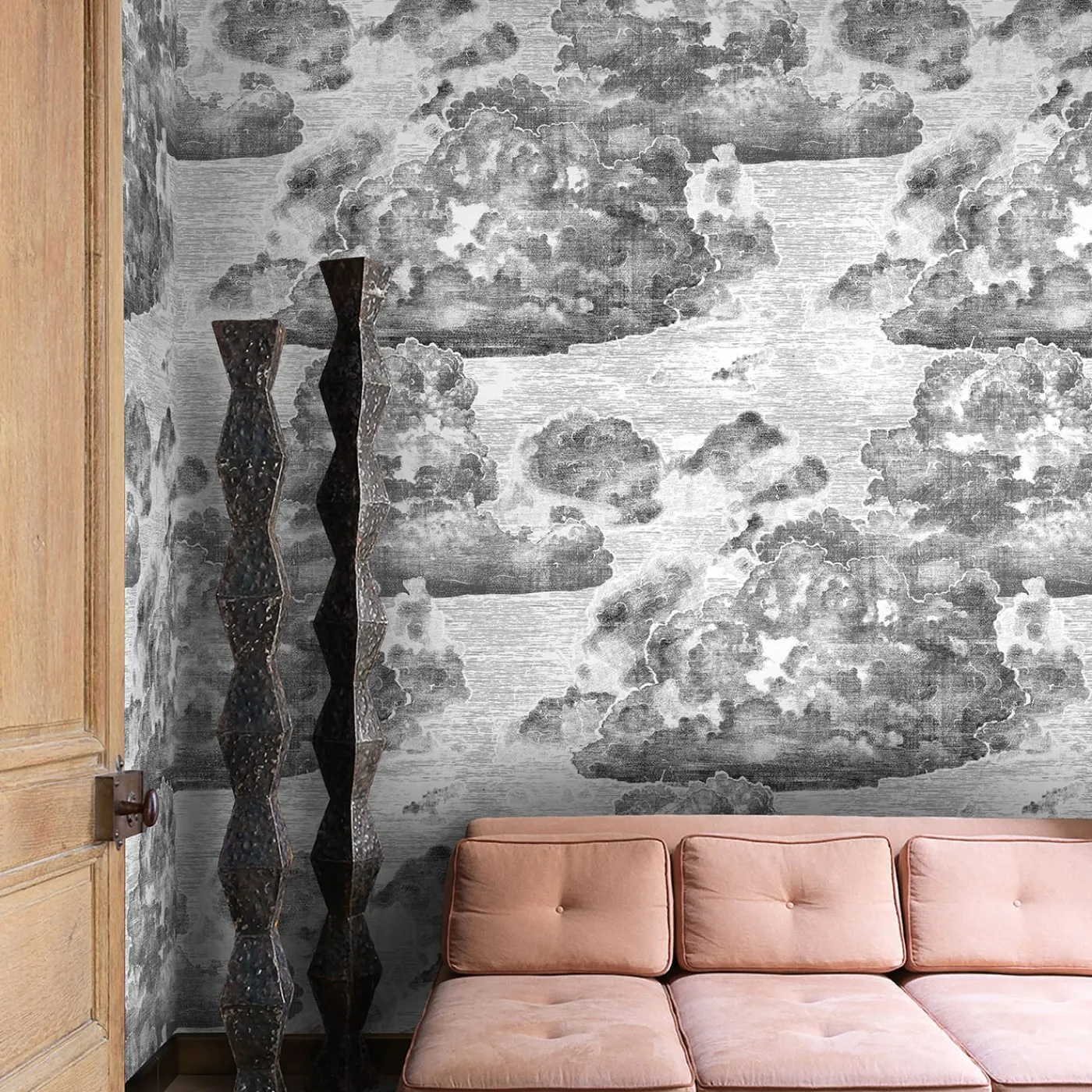 Wallpapers4Beginners Carta da parati vintage con nuvole nere> Carte Da Parati