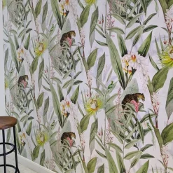 Wallpapers4Beginners Carta da parati vintage Foresta tropicale con giaguari e pappagalli><noscript><img width=