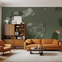 MaVoix Carta da parati Whispers of Forgotten Past Sage Green Edition di Magnus Gjoen><noscript><img width=