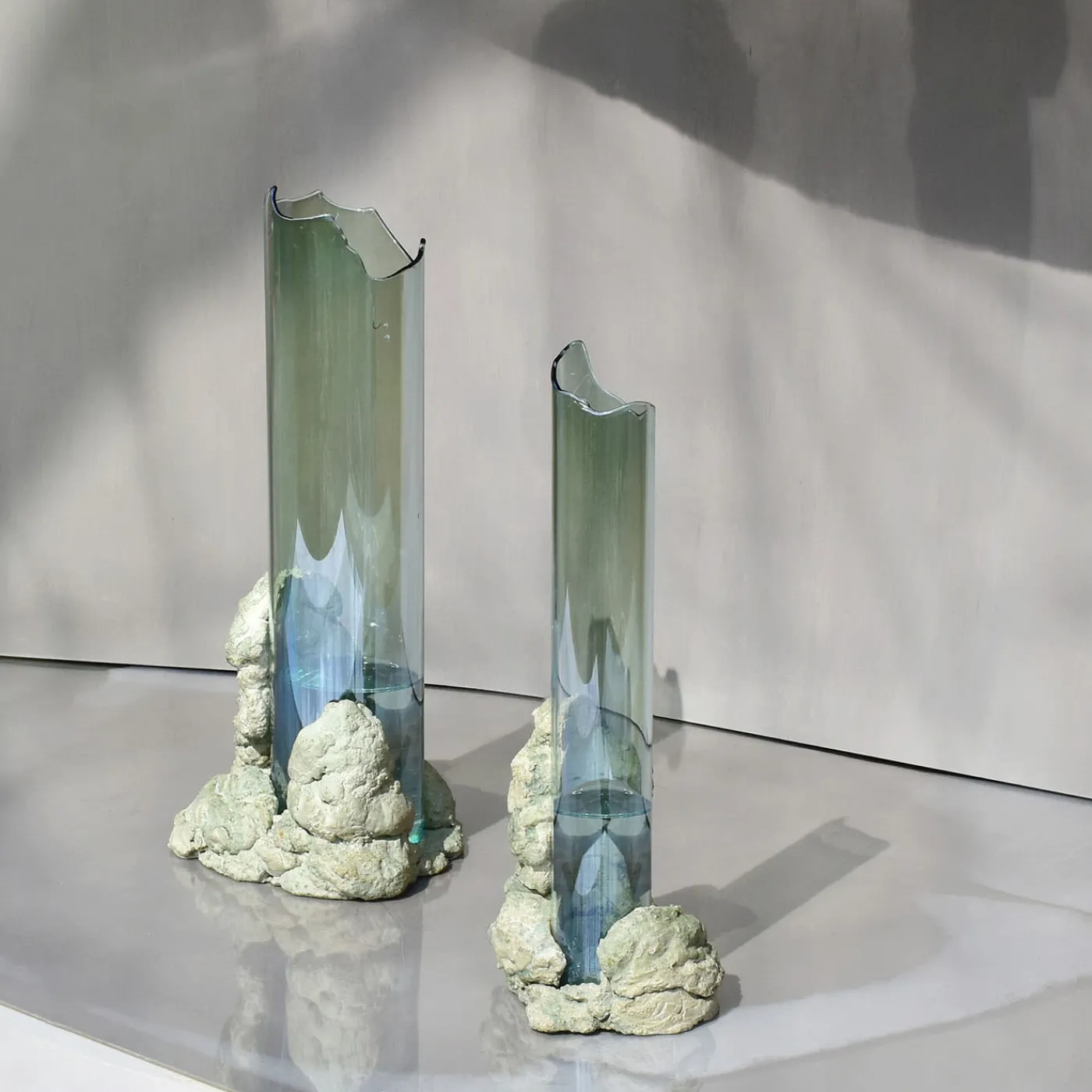 Coki Catharsis Vaso scultoreo in vetro salvia #1> Vasi Da Fiori