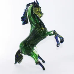 Madeforsoul Cavallo in avventurina Scultura in vetro di Murano verde> Statuine