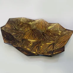 Ghirò Studio Centrotavola artistico in ambra e cristallo dorato><noscript><img width=