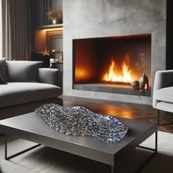 VéVé Glass Centrotavola con fiocchi blu Wave Ellisse><noscript><img width=