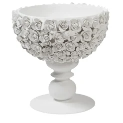 VGnewtrend Centrotavola con piedini bianchi fioriti Coco Camelie> Centrotavola