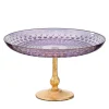 Creart Centrotavola con piedistallo in foglia d'oro e viola Astra> Centrotavola
