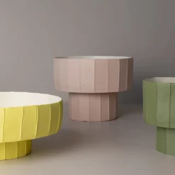 Paola Paronetto Centrotavola Coppa Ninfea Corteccia C8/Pesca chiaro> Centrotavola