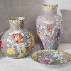 GINORI 1735 Centrotavola grigio con giardino di iris><noscript><img width=