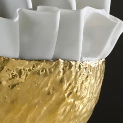 Fos Ceramiche Centrotavola in Porcellana Dorata Posidonia><noscript><img width=