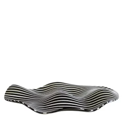 VéVé Glass Centrotavola in vetro di Murano a strisce ondulate Ellisse di Massimo Brignoni> Centrotavola