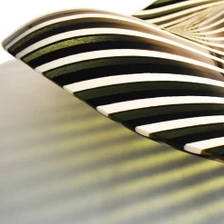 VéVé Glass Centrotavola in vetro di Murano a strisce ondulate Ellisse di Massimo Brignoni> Centrotavola