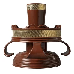 Bitossi Ceramiche Centrotavola marrone e oro in stile vintage di Pierre Marie Agin> Centrotavola