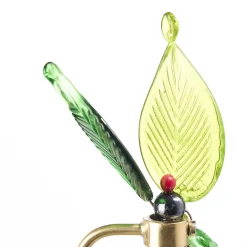 Edi Chirumbolo Centrotavola portacandele decorativo in legno con bacche e foglie in vetro N.3> Candelieri E Portacandele