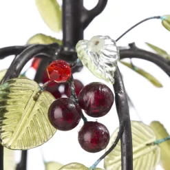 Edi Chirumbolo Centrotavola portacandele decorativo in legno con bacche e foglie in vetro N.2> Candelieri E Portacandele