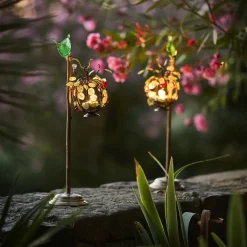 Edi Chirumbolo Centrotavola portacandele decorativo in legno con bacche e foglie in vetro N.2><noscript><img width=