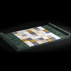 Tao_H Centrotavola rettangolare in marmo multicolore Sette Per Sette> Centrotavola