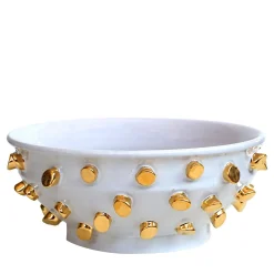 ND Dolfi Centrotavola Tronchetti In Ceramica Dorata E Bianca> Centrotavola