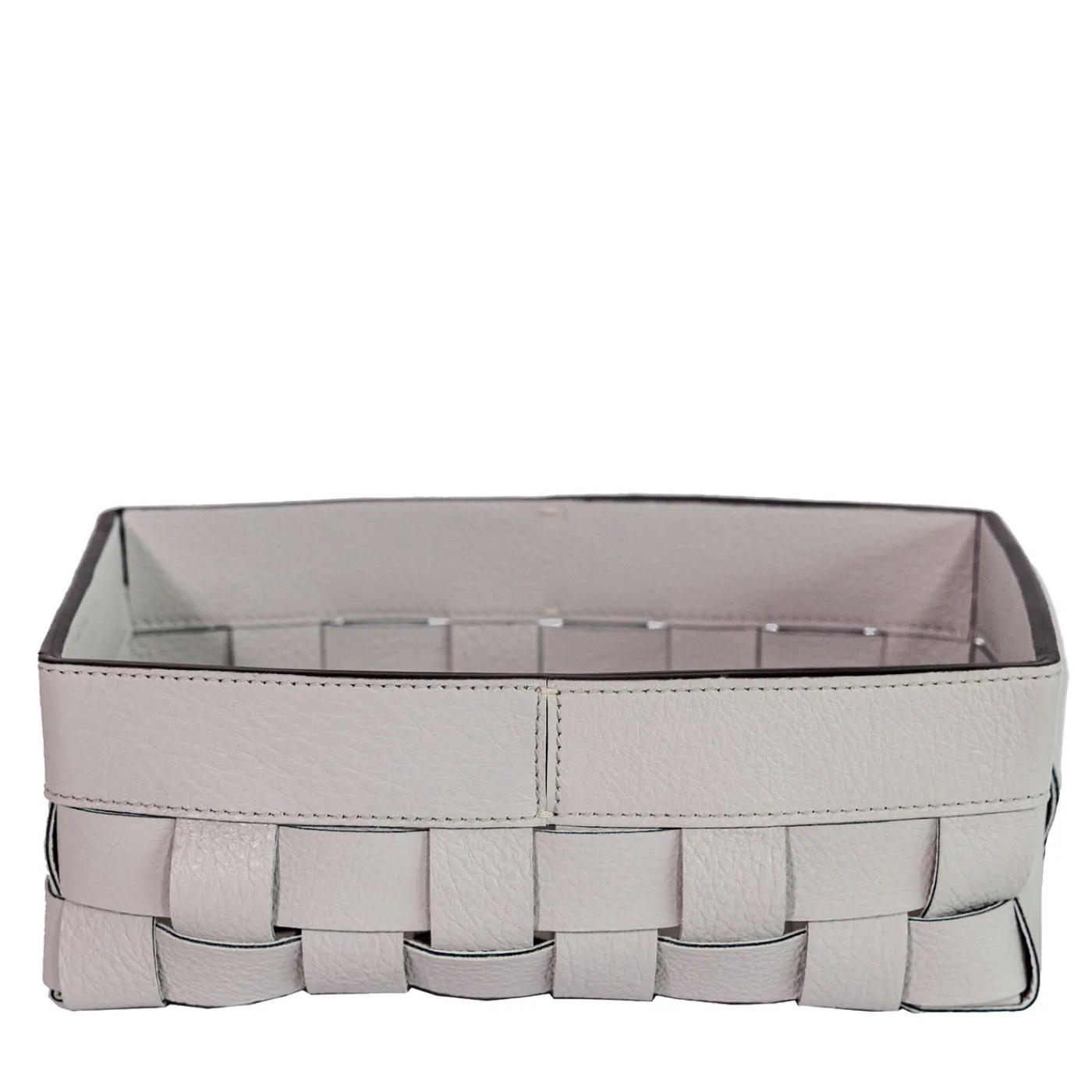 Cassigoli Cesta piccola Bottega in pelle grigio chiaro luna> Ceste