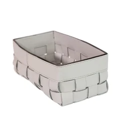 Cassigoli Cesta piccola Bottega in pelle grigio chiaro luna> Ceste