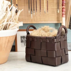 Oscar Maschera Cestino Castagno Piccolo In Pelle><noscript><img width=