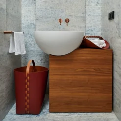 ADJ Style Cestino Helena in pelle Bordeaux e Cognac><noscript><img width=