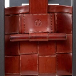 Bottega Conticelli Cestino in pelle con supporto Marrone scuro><noscript><img width=