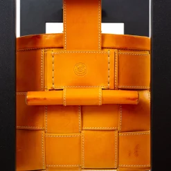 Bottega Conticelli Cestino in pelle con supporto Giallo senape><noscript><img width=