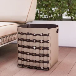 ADJ Style Cestino in pelle geometria cappuccino e cioccolato> Ceste