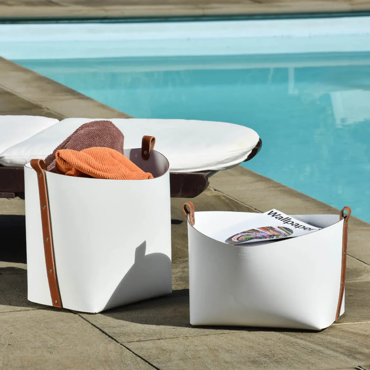 Pinetti Cestino in pelle grande Ovo> Ceste