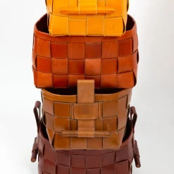 Bottega Conticelli Cestino in pelle intrecciata giallo senape><noscript><img width=