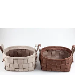 Bottega Conticelli Cestino in pelle intrecciata marrone><noscript><img width=