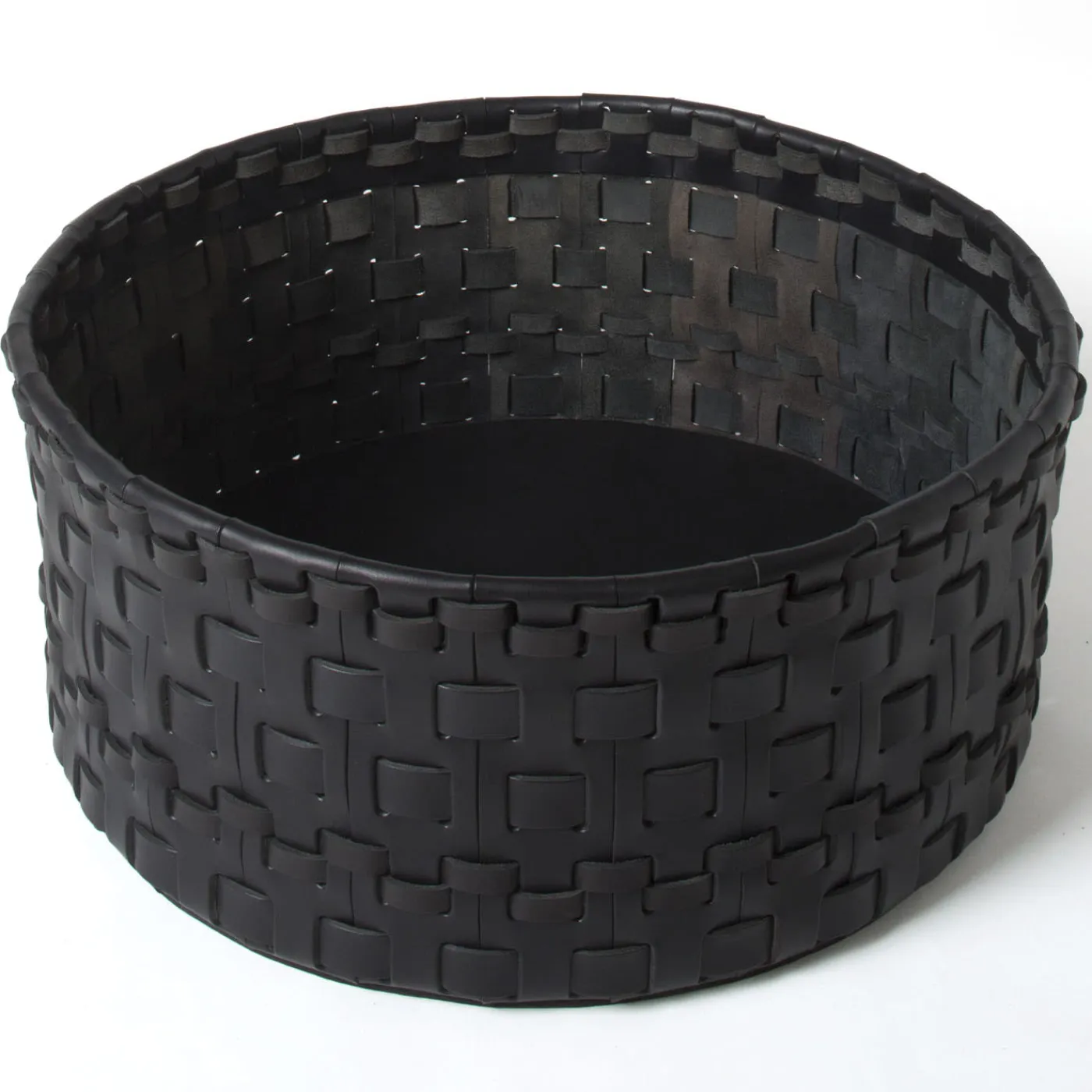 Oscar Maschera Cestino intrecciato cilindrico grande nero di> Ceste