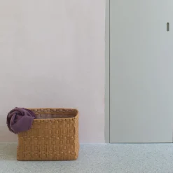 Oscar Maschera Cestino intrecciato rettangolare ocra di><noscript><img width=