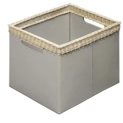 Rabitti 1969 Cestino quadrato piccolo Como in pelle avorio> Ceste