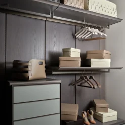 ADJ Style Cestino Riga in pelle Cappuccino e Cioccolato> Ceste