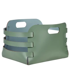 ADJ Style Cestino Riga in pelle Eucalipto e Azzurro> Ceste