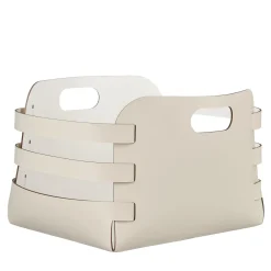 ADJ Style Cestino Riga in pelle Panna Cotta e Bianco> Ceste