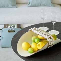 ADJ Style Cestino Riviera in pelle Bianco e Panna Cotta> Svuotatasche