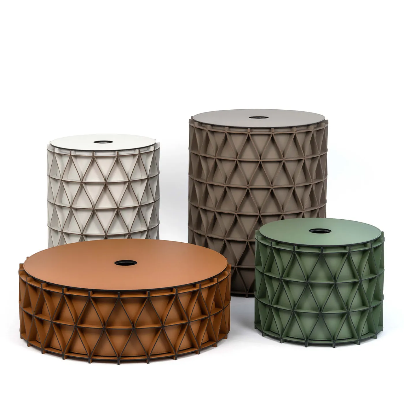 Pinetti Cesto da bucato Arena medio in pelle crema> Ceste