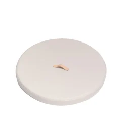 Marricreo Cesto da bucato in ecopelle crema con coperchio di Ponza annodato><noscript><img width=