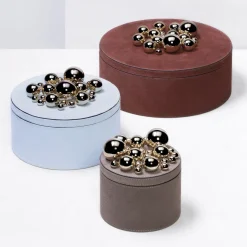 Giobagnara Champagne Sphérades Sky Blue Scatola rotonda media> Scatole