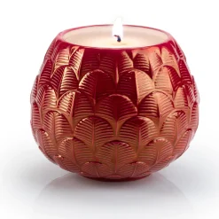 Villari CHARLOTTE PAVONE COPRICANDELA - ROSSO> Candelieri E Portacandele