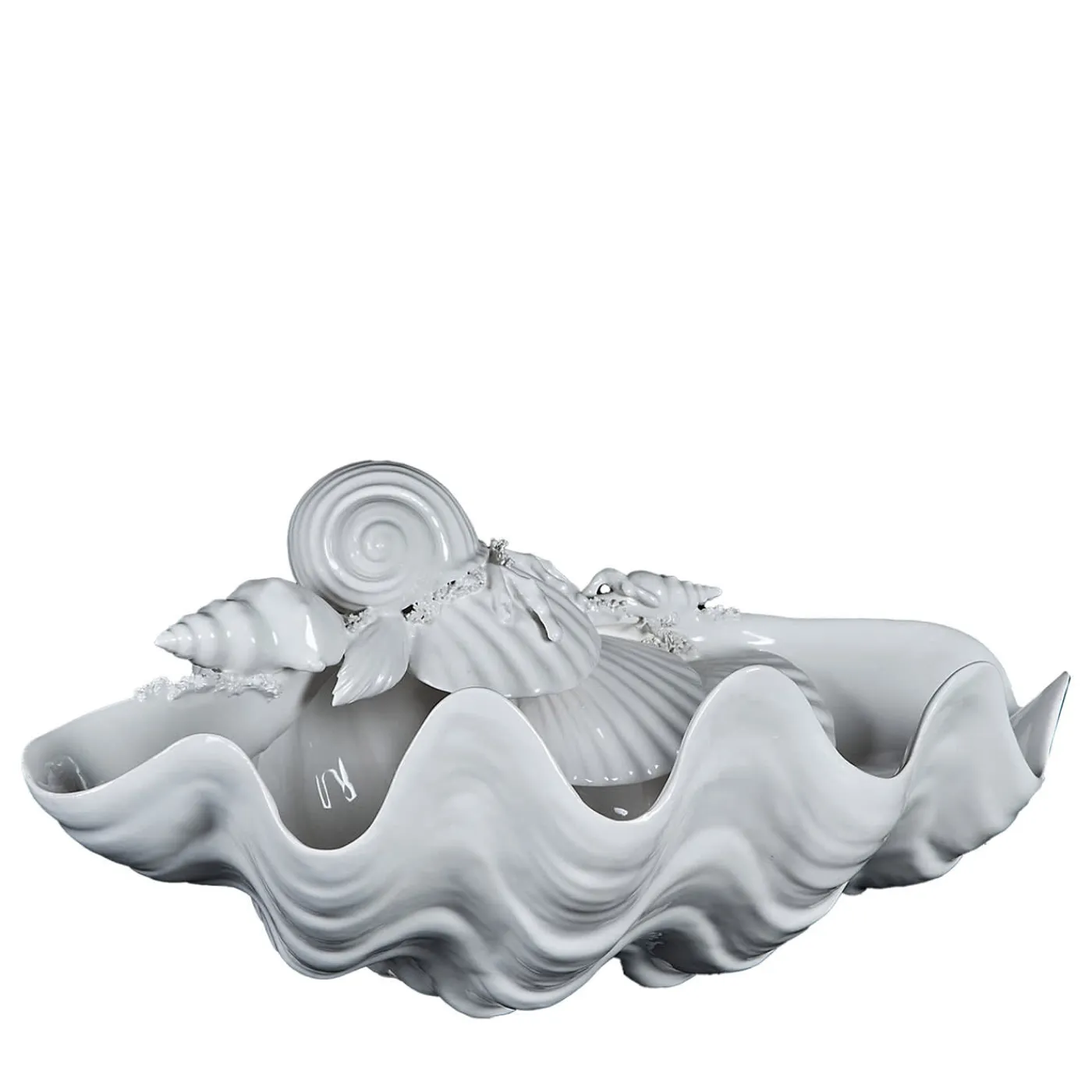 I Borbone Capodimonte Ciotola bianca di medie dimensioni Tridacna di Antonio Fullin> Statuine