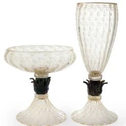 Officine di Murano 1295 Ciotola con piede in oro 24 carati e nero><noscript><img width=