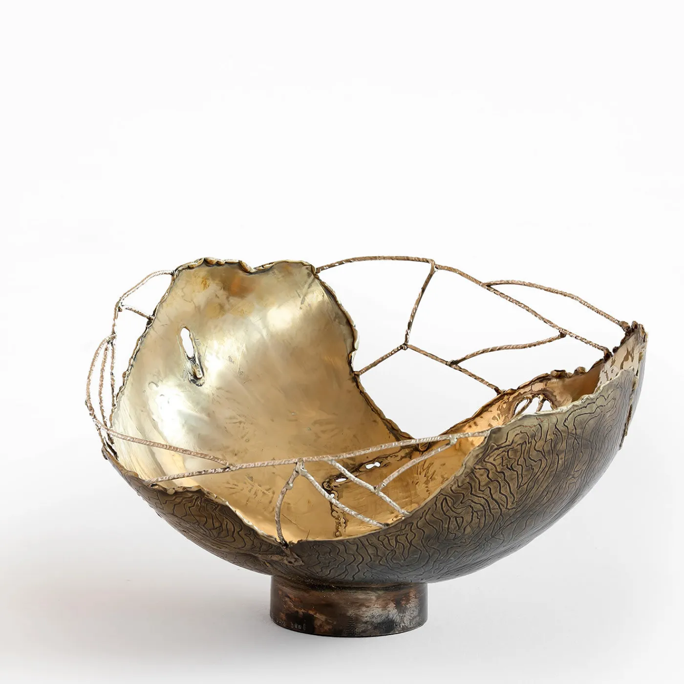 Dal Furlo Ciotola in ottone con corteccia> Centrotavola