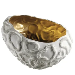 Fos Ceramiche Ciotola ovale Petra in oro> Centrotavola