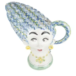 Alessandro Iudici Ciotola per versare la testa dai capelli blu> Vasi Figurativi