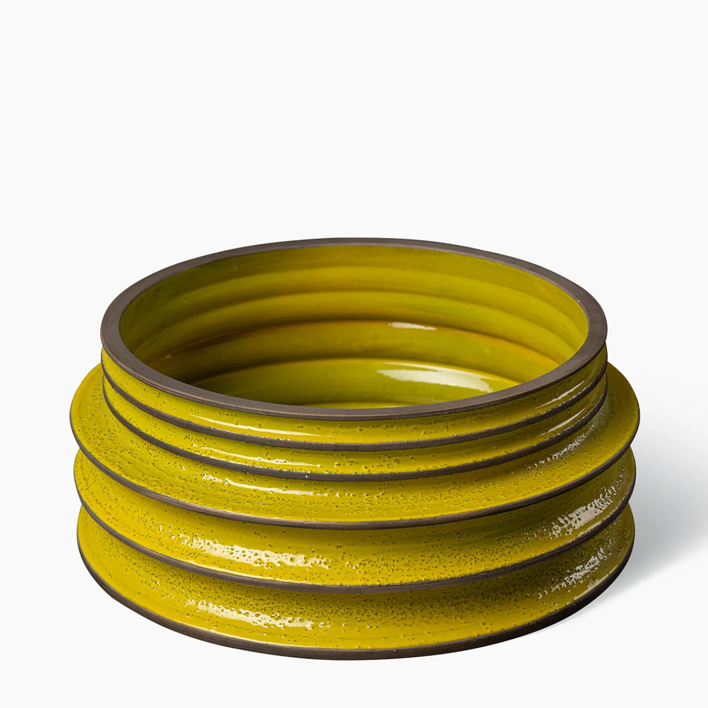 Bitossi Ceramiche Ciotola Revolver gialla e marrone di Christoph Radl> Centrotavola