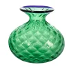 Officine di Murano 1295 Cipolla Balloton Vaso verde con bordo blu> Vasi Da Fiori